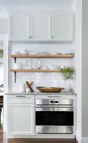 Stacked Wood Kitchen Shelves With Iron Brackets Transitional Kitchen Home Kitchens Kitchen Design Contemporary Kitchen