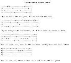 Take Me Out To The Ball Game Ukulele Fingerpicking Pattern Ukulele Tabs Ukulele Songs Ukulele