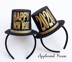 New Years Eve Hat Top Hat Headband 2020 Happy New Year Party Etsy In 2021 New Year S Eve Hats New Years Eve New Year Headband