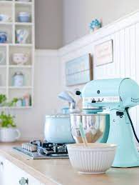 You can also use mint green kitchen appliances like mint green colored pots and pans, mint green toaster etc or you can design your kitchen cabinets in mint green color with solid color. 28 Inspiring Colorful Kitchen Appliances Digsdigs