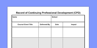 The professional development and workforce innovations (pdwi) department at zero to three is dedicated to developing pioneering products and services for the early childhood community. Record Of Continuing Professional Development Cpd