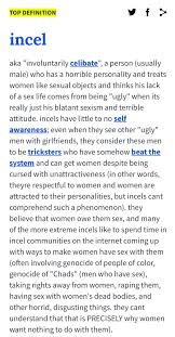 May 02, 2013 · why women are more concerned about their appearance. Incel Definition Incel Significado