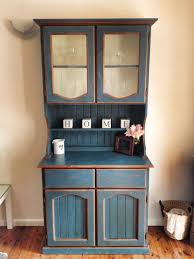 Old Pine Display Cabinet Re Vamped Using Annie Sloan Chalk Paint In Aubusson Blue Blue Inspiration Display Cabinet Old Kitchen