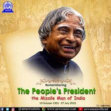 Kalam was born on 15th october 1931 at rameswaram city in tamil nadu. All India Radio News On Twitter Tribute To People S President A Great Scientist Missilemanofindia And An Inspiration To All Dr Apj Abdulkalam On His Death Anniversary Https T Co Kao430y9bn