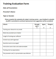 Training Evaluation Form And Template Koolioo