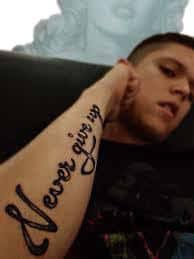 The meaning of this tattoo has a different orientation from the words never give up. What Does Never Give Up Tattoo Mean Represent Symbolism