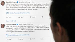 45th president of the united states. Twitter Adds Fact Check Notices To Trump Tweets On Mail In Ballots Wsj