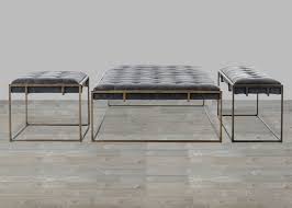 Rectangle coffee table tufted top grain leather. Traditional Blind Tufted Top Grain Leather Coffee Table