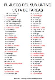 Laclasedeele El Juego Del Subjuntivo En 2020 Ejercicios De Espanol Actividades Para Clase De Espanol Aprender Espanol