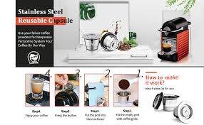 Accessories some reusable pods for nespresso home espresso machines come with cool and. Reusable Nespresso Capsules I Cafilas Stainless Steel Refillable Capsules For Nespresso Machines Amazon De Home Kitchen