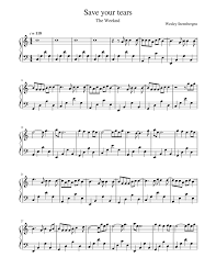 The weeknd & ariana grande save your tears. Save Your Tears The Weeknd Sheet Music For Piano Solo Musescore Com