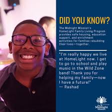 When you support HomeLight Family Living, you change the direction of an  entire family. #HopeForKids #TheMidnightMission #HomeLight
