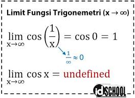 Video ini membahas beberapa variasi soal limit tak hingga bentuk akar. Limit X Menuju Tak Hingga Fungsi Trigonometri Idschool