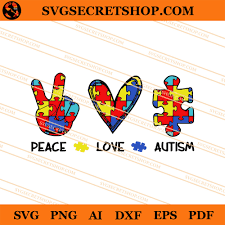 Download Peace Love Autism Svg Autism Svg Autism Awareness Svg