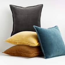 Front and back is same. Cognac 20 Washed Cotton Velvet Pillow Cover Reviews Crate And Barrel