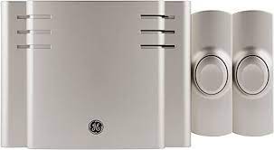 ge wireless doorbell kit 8 melodies 1 receiver 2 push buttons battery operated 150 feet range satin nickel 30393 3 wireless doorbell doorbell wireless