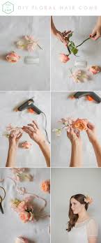 This lovely handmade hair comb depicts an ivory organza hair flower attached to a metal hair comb. Diy Fresh Floral Hair Comb Bloved Blog