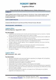 Cv.guru helps you write your resume. Logistics Officer Resume Samples Qwikresume
