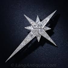 A French Art Deco Platinum White Gold And Diamond Brooch C 1920 In The Form Of A Star Lang Antiques Art Deco Jewelry Art Deco Diamond Deco Jewelry