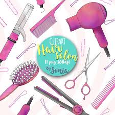 Face parlour clip art black & white. Hair Salon Clipart Hairdresser Clipart Beauty Spa Comb Etsy