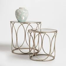 Tables Gold Rounded Metal And Mirror Table Set The Diameter Of The Small Table Is 15 Inches The Diameter Of The Big Table I Zara Home Zara Home Table Metal