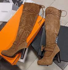 Brown Japanese gyaru knee high boots bow | eBay