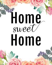 Home Sweet Home 8x10 Printable Art Print Watercolor Floral Etsy Seni Dinding Gambar Hiasan Kertas Dinding