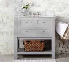 Pottery barn has mirrors in a variety of sizes and shapes, including round and square wall and tabletop models. Classic Single Sink Vanity Gray Carrara Marble Chrome Finish Knobs Pottery Barn