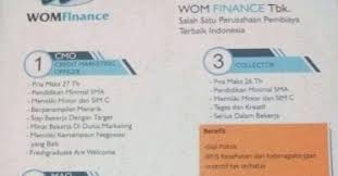 Dapatkan info lowongan baru untuk pencarian ini. Lowongan Kerja Wom Finance Sumedang Terbaru 2021