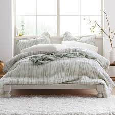 Sign up for emails & get extra 25% off! Reversible Sage Green Striped Duvet Cover