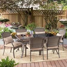Better Homes Gardens Providence 7 Piece Outdoor Patio Wicker Dining Set Walmart Com Patio Dining Set Patio Wicker Dining Set