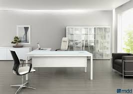 Impuls L Shape Executive Desk W Glass Top Modesty Screen Executive Office Furniture White Office Furniture Office Furniture