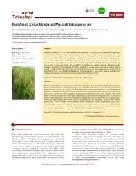 Di malaysia, padi yang ditanam terbahagi kepada dua jenis iaitu padi sawah yang juga dikenali sebagai padi bendang. Pdf Padi Aerob Untuk Mengatasi Masalah Kekurangan Air