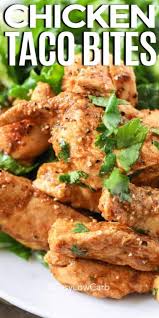 Ingredients in low carb cheesecake bites regular cheesecake is pretty high in carbs due to its sugar content and traditional graham cracker crust. Chicken Taco Bites Pan Fried Grilled Or Baked Easy Low Carb