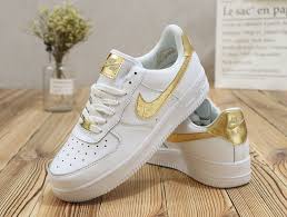 2018 Cheapest Men Nike Air Force 1 Low 07 Lv8 White Gold Running Shoes Nike Nike Nike Air Force