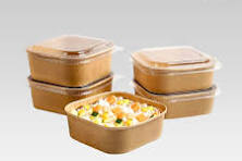 1000ml Square Kraft Paper Bowl - Eco-friendly Takeaway Food Container