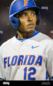 Florida Gators shortstop Richie Martin (12) during the NCAA College  baseball World Series against the Virginia Cavaliers