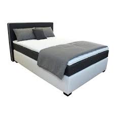 Boxspringbett Boris Anthrazit Weiss 140x200 Cm H2 Betten Mit Matratze Betten Mobel Matratze 140x200 Boxspringbett Matratze