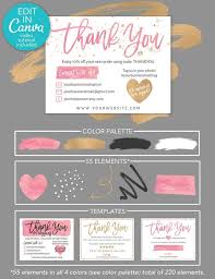 Business Thank You Cards Instant Download Business Card Template Editable Printable Business Packaging Pink Thank You For Shopping Card In 2020 Small Business Cards Thank You Card Template Print Thank You Cards