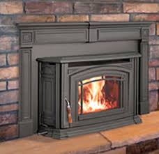I picked up a wood stove that is barrel shaped rear flue sitting on a built in pedestal with a side door, the glass is in the front. Fort Collins Fireplace Inserts Wood Gas Pellet Inserts