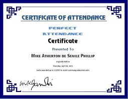 Perfect Attendance Certificate Template Attendance Certificate Perfect Attendance Certificate Perfect Attendance