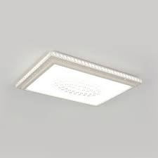 Satin nickel cct selectable led flush mount ceiling light 4000 dimmable lumens. Modern Rectangle Flush Ceiling Light Clear Crystal Decoration Led Flush Mount Light In White For Living Room Onlywonderful Com