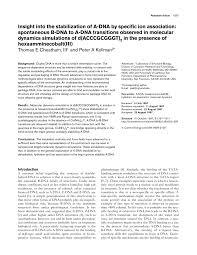 Directly done you could assume even. Pdf Insight Into The Stabilization Of A Dna By Specific Ion Association Spontaneous B Dna To A Dna Transition Observed In Molecular Dynamics Simulation Of D Acccgcgggt 2 In The Presence Of Hexaamminecoblt Iii