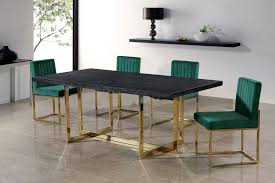 Elle Green Table 739 778 Meridian Furniture Dining Room Sets In 2020 Green Dining Room Dining Room Contemporary Gold Dining Room Table