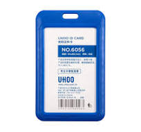 UHOO 6056 Eco-friendly ABS Plastic Name Tag Badge Holder New Design ID Card  Holder for Office or School Box Packed