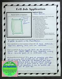 All latest vacancies in the us listed on jobrapido. Students Show What They Know About Cells By Completing A Job Application In The Point Of View Of An Organell Teaching Biology Biology Lessons Biology Classroom