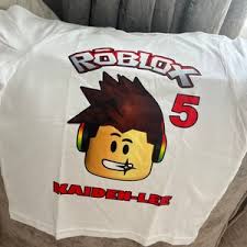 Roblox Boys Personalised Birthday T Shirt Kids Boys Fun Tee T-shirt Top