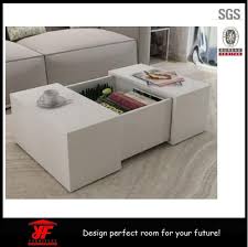 China Sofa Furniture High Gloss White Modern Storage Square Coffee Table China Coffee Table Wooden Coffee Table