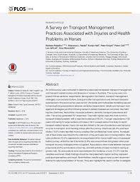 Pdf A Survey On Transport Management Practices Associated With Injuries And Health Problems In Horses