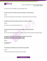 This is primarily conducted through electrochemical signaling. Lakhmir Singh Biology Class 10 Solutions For Chapter 2 Control And Coordination Free Pdf